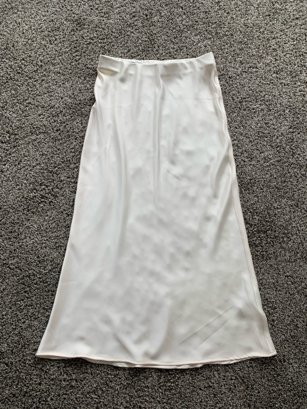 Zara Cream Satin Maxi Skirt
